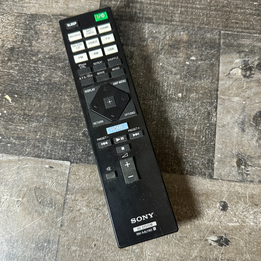 Sony RM-AAU190 AV System Remote Control Black Tested Audio Visual Clean Battery